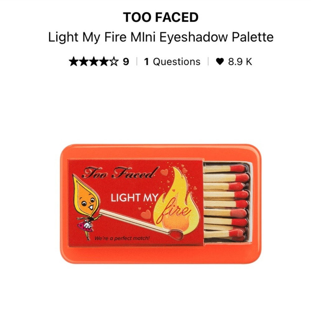 ⚡️HOST PICK⚡️Too Faced Light My Fire Mini Eyeshadow Palette
